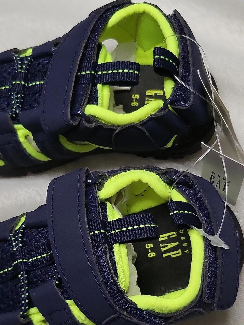 GAP Navy and Neon Yellow Kids Sport Sandals